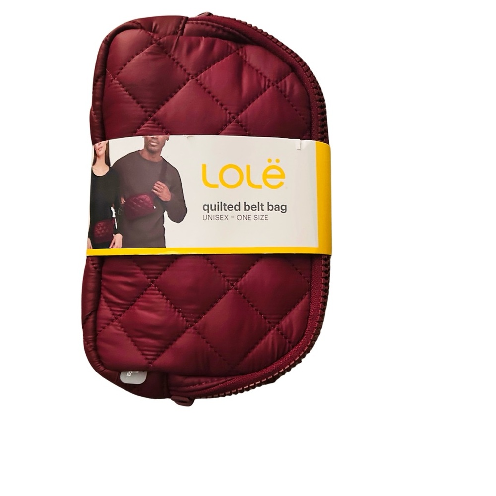 Lolë Quilted Belt Bag in Burgundy